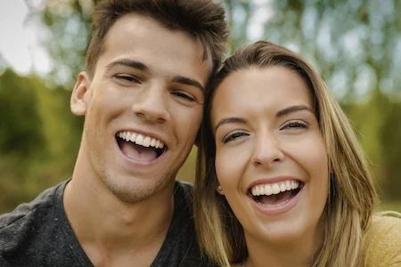 couple smiling